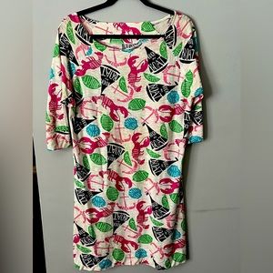 Size M. Lilly Pulitzer Cassie Slub T-Shirt Dress Resort White Classics
